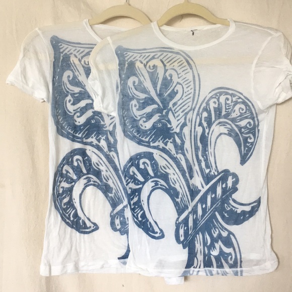 Semi sheer soft tee inside out print navy thin XS - Picture 3 of 8